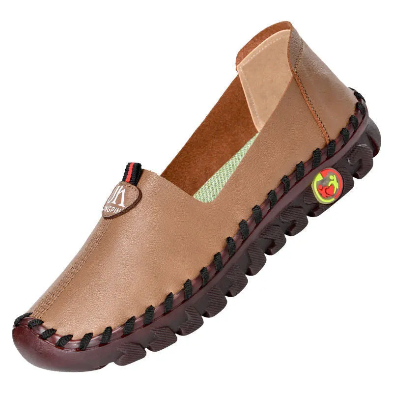 Nanccy Hollowed Leather Wide Fit Driving Loafers Slip On