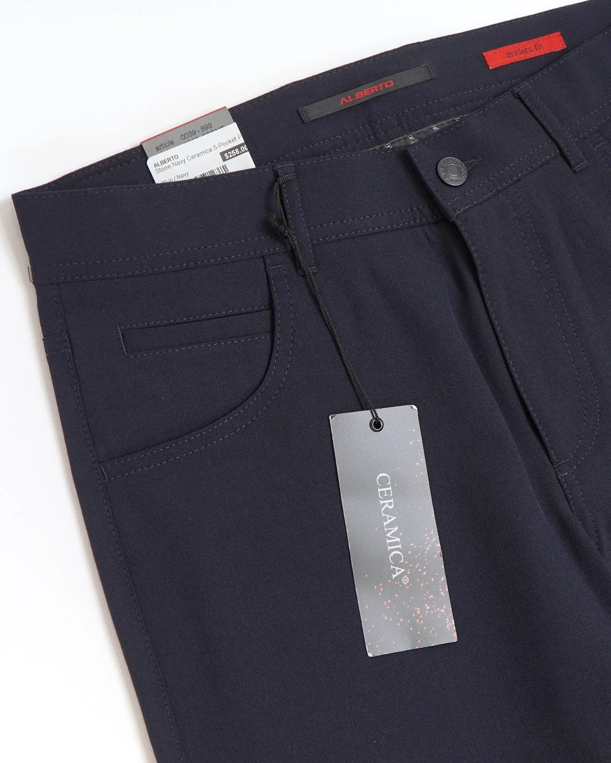 Navy 'Stone' Modern Fit Ceramica 5 Pocket Tech Dress Pants
