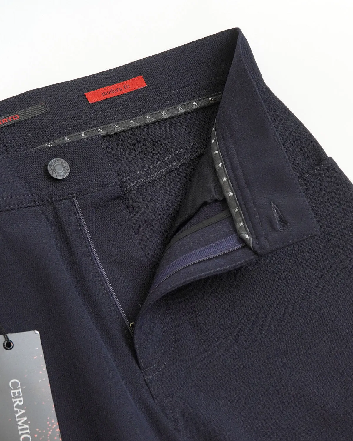 Navy 'Stone' Modern Fit Ceramica 5 Pocket Tech Dress Pants