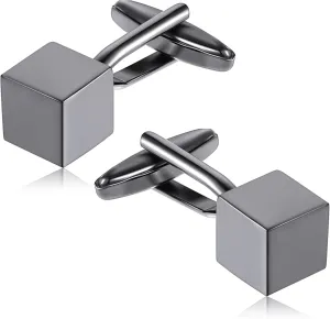 Ouligay Mens Cuff Links, Black Cufflinks for Men, Tuxedo Cufflink, Classic Groomsmen Cufflinks Business Wedding Cuff Links for Father Husband Boyfriend Birthday Gift