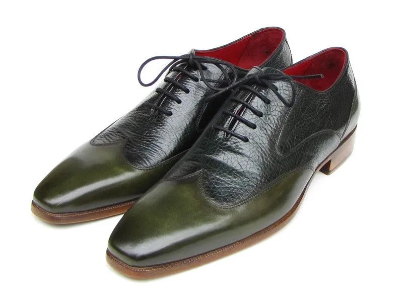 Paul Parkman Wingtip Floater Leather Green Oxfords