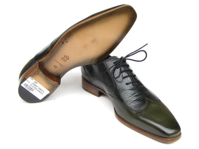 Paul Parkman Wingtip Floater Leather Green Oxfords