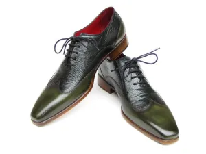 Paul Parkman Wingtip Floater Leather Green Oxfords