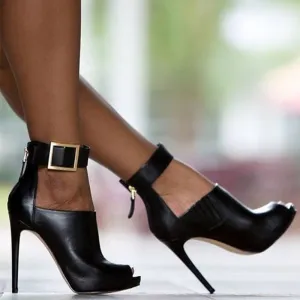 Peep-toe Stiletto High Heel Sandals