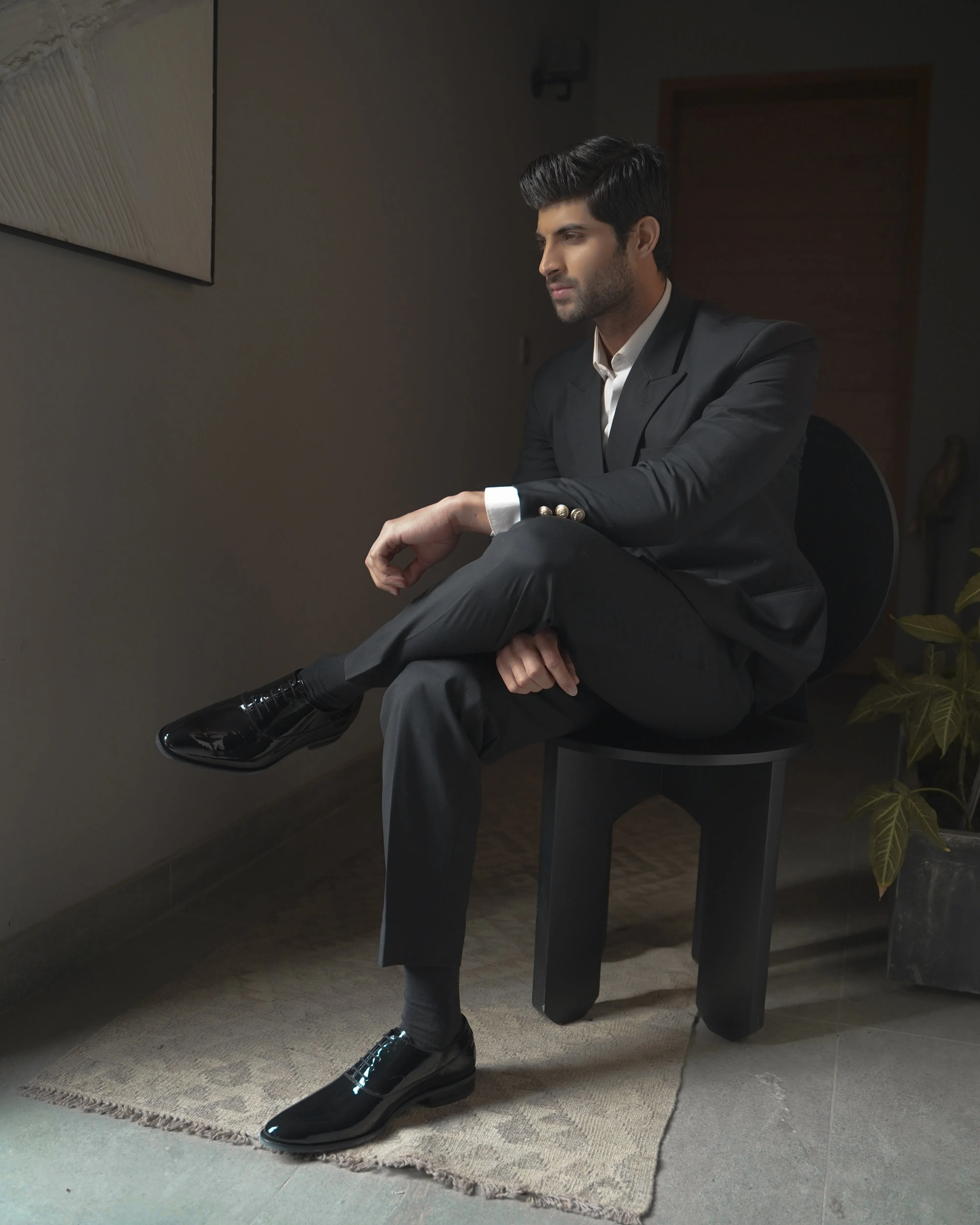 Penzy - Men's Black Patent Leather Oxford Shoe