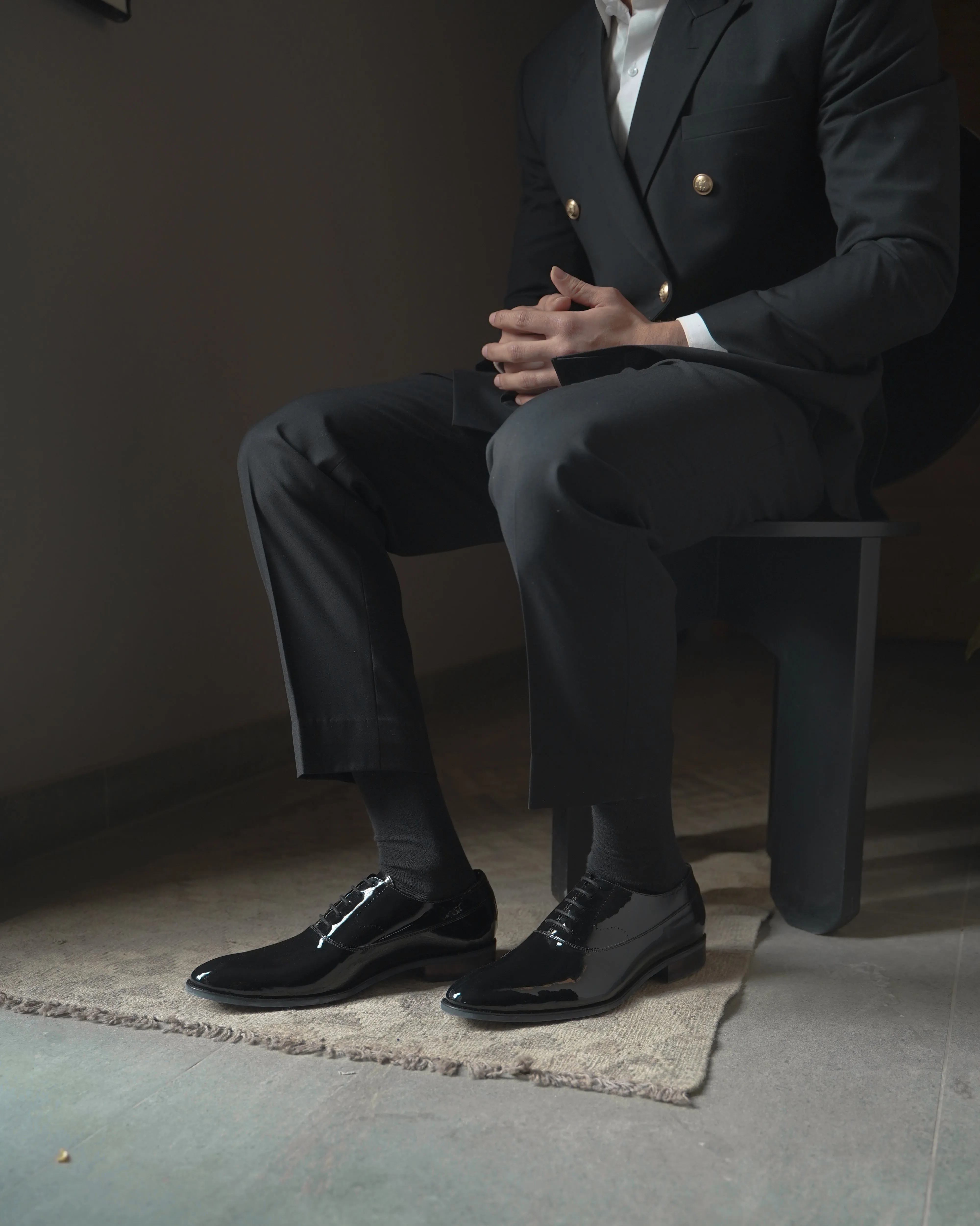 Penzy - Men's Black Patent Leather Oxford Shoe