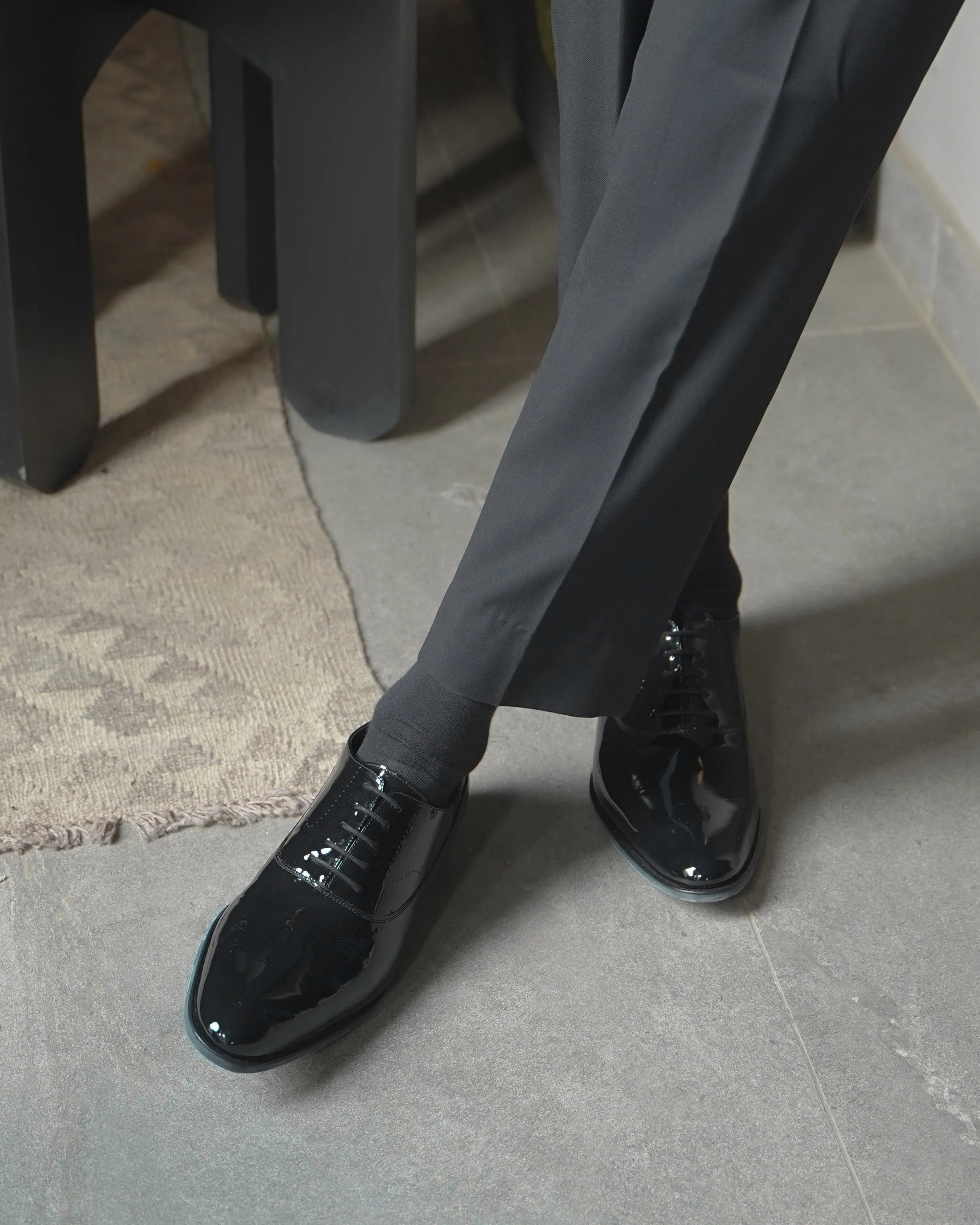 Penzy - Men's Black Patent Leather Oxford Shoe