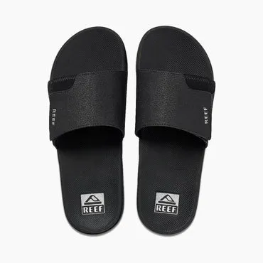 Reef Fanning Slide Black Silver Men's