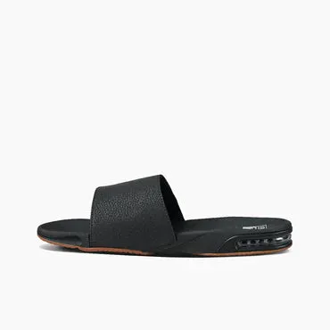 Reef Fanning Slide Black Silver Men's