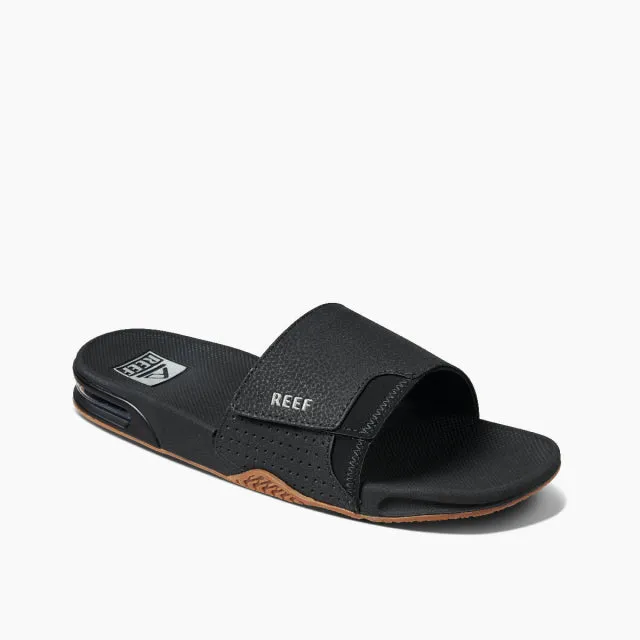 Reef Fanning Slide Black Silver Men's