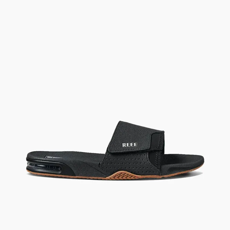 Reef Fanning Slide Black Silver Men's