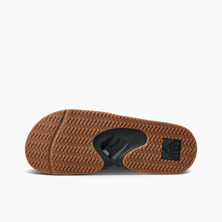 Reef Fanning Slide Black Silver Men's