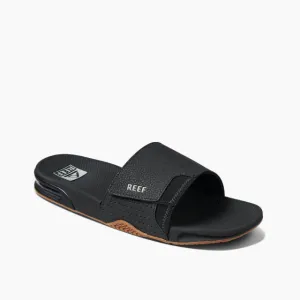Reef Fanning Slide Black Silver Men's