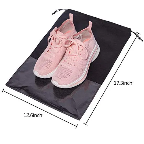 Shoe bag - 12 Pcs Shoe Storage Bags for Men and Women, Waterproof Large Travel Gym Shoe Bag Pouch Organizer, Black