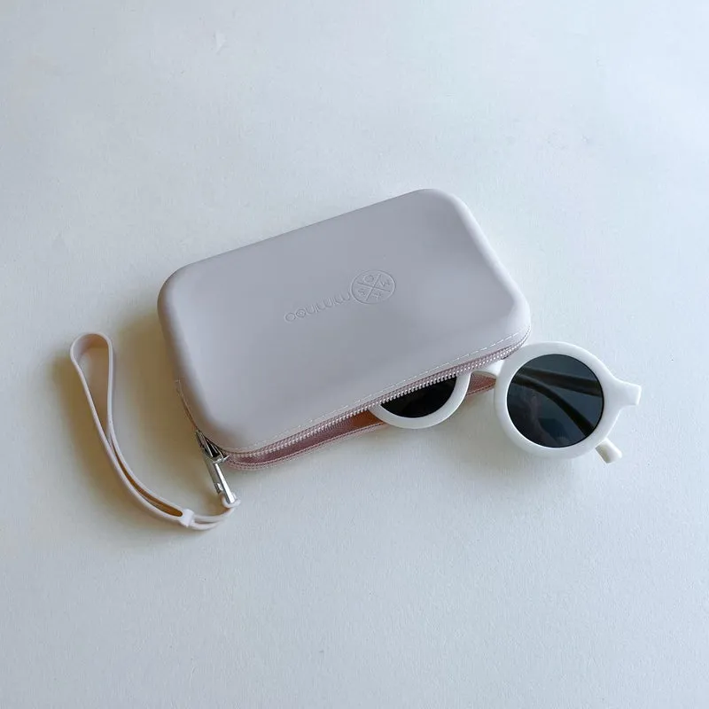 Silicone Waterproof Multipurpose Purse & Sunglasses Case Beige
