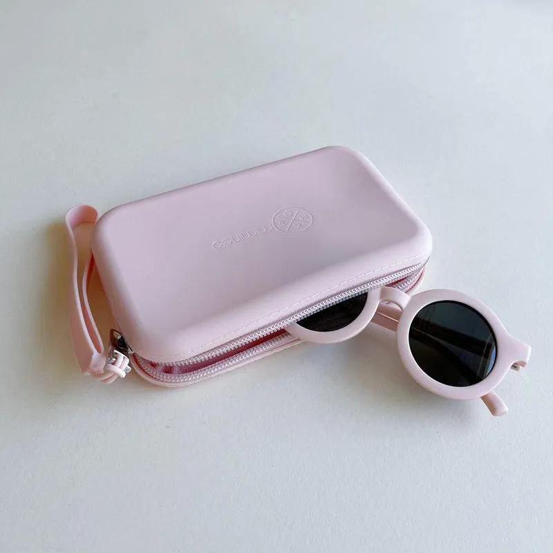 Silicone Waterproof Multipurpose Purse & Sunglasses Case Blush Pink
