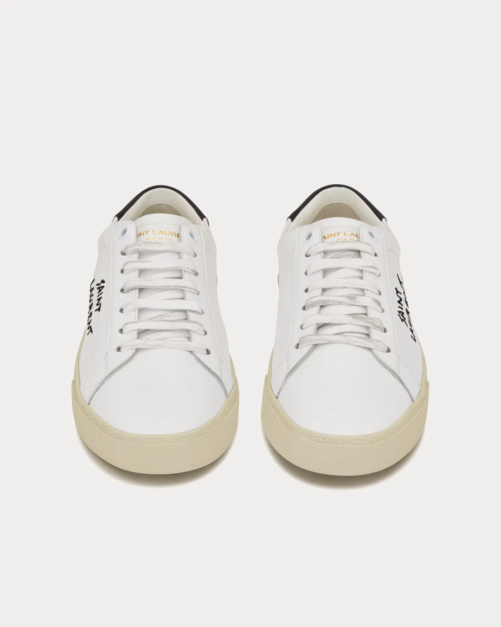 SL/06 Court Classic Embroidered Smooth Leather Optic White Low Top Sneakers