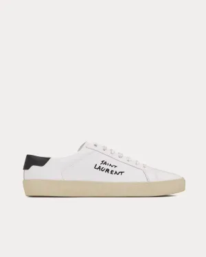 SL/06 Court Classic Embroidered Smooth Leather Optic White Low Top Sneakers