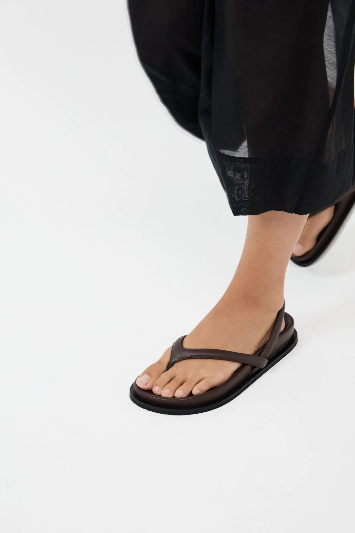 Sling Back Thong Sandal - Chocolate