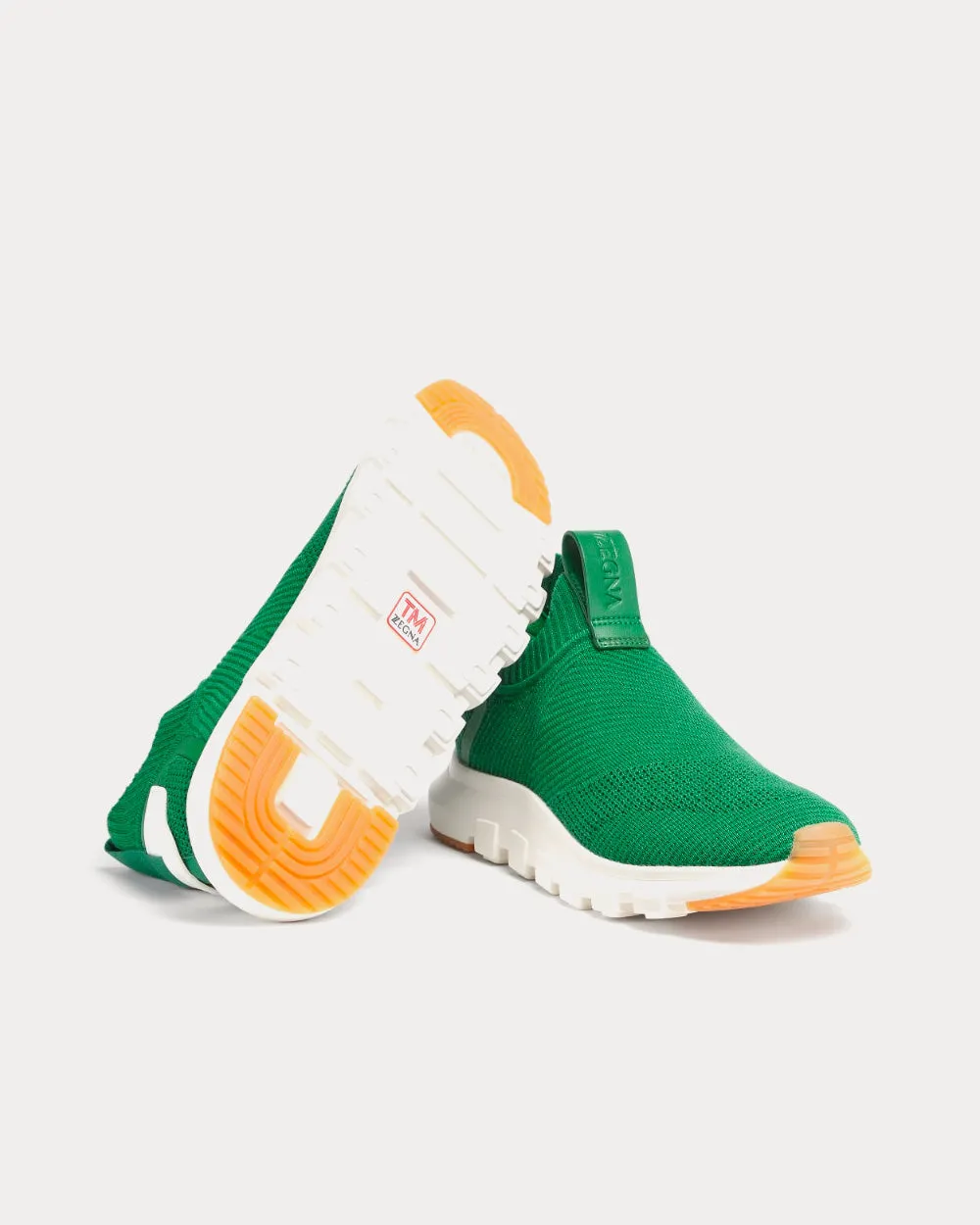 Sock 2.0 Techmerino Bright Green Slip On Sneakers