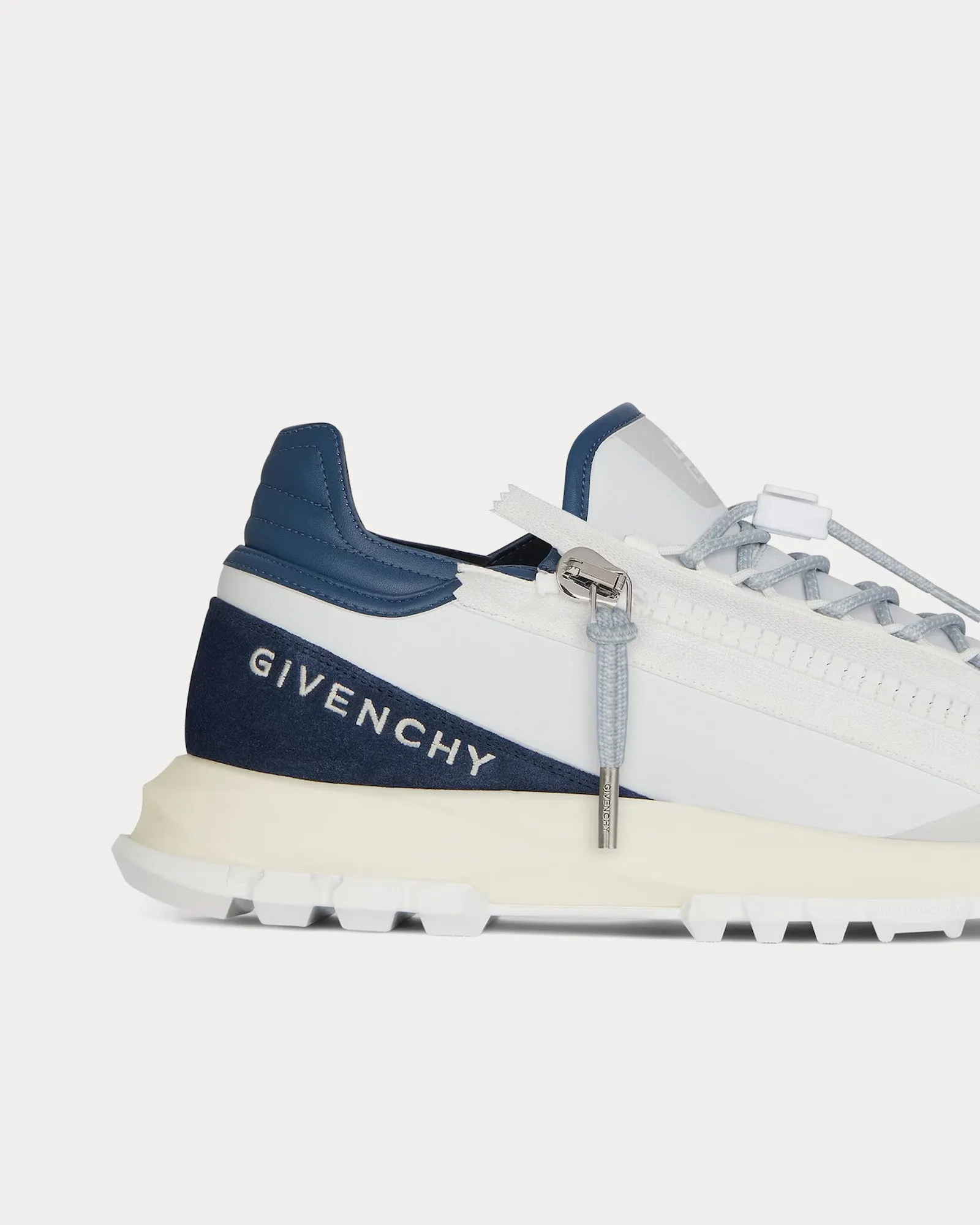 Spectre Runner Synthetic Leather & Suede White /  Navy Low Top Sneakers