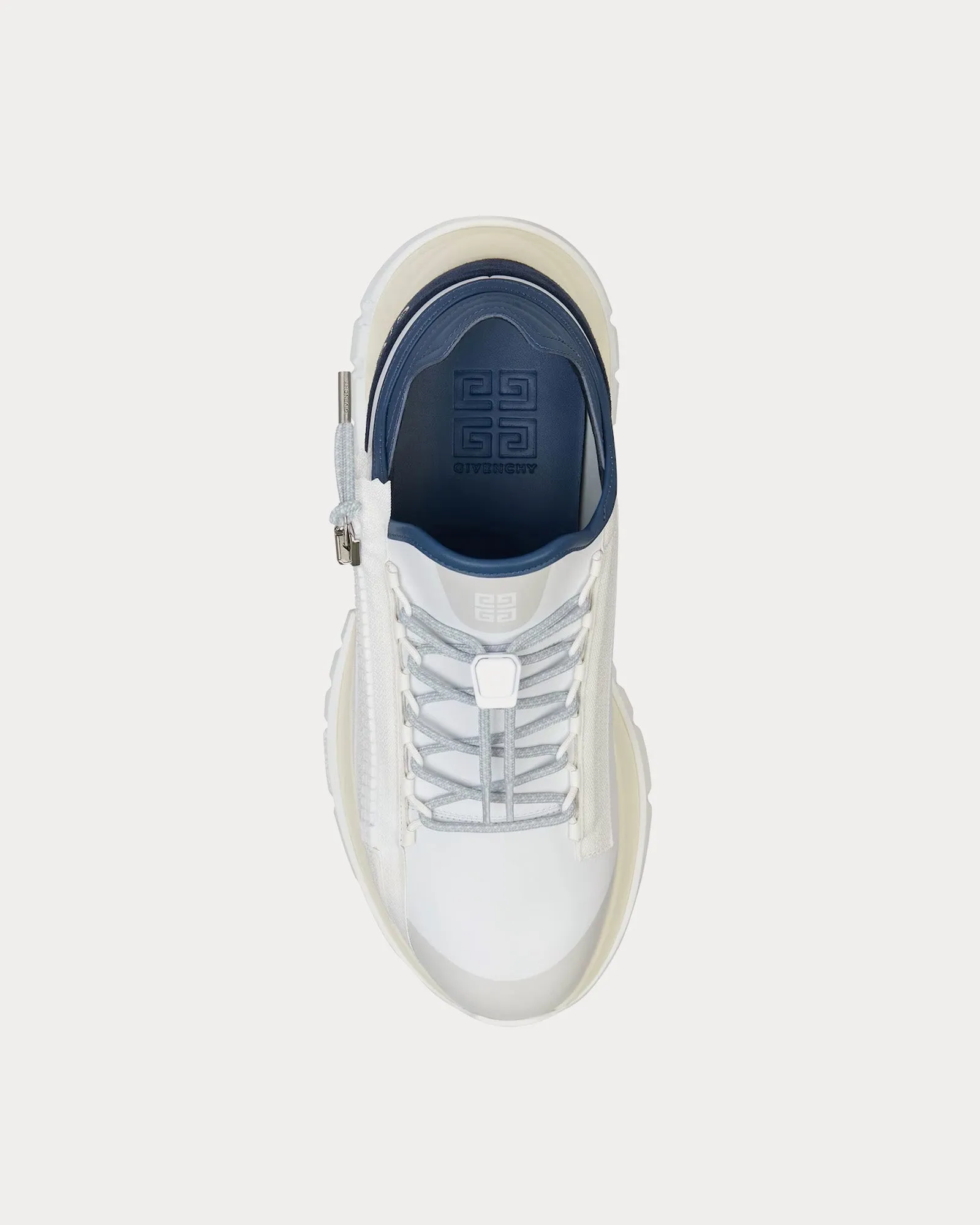 Spectre Runner Synthetic Leather & Suede White /  Navy Low Top Sneakers