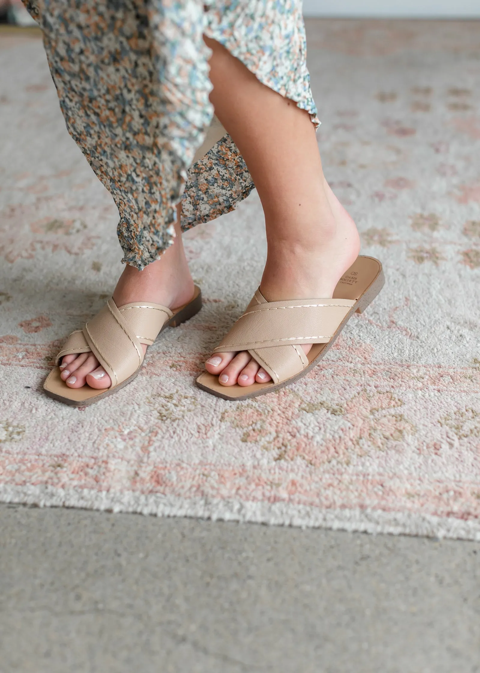 Stella Nude Criss Cross Sandal - FINAL SALE