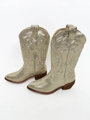 The Luxe Metallic Gold Boot