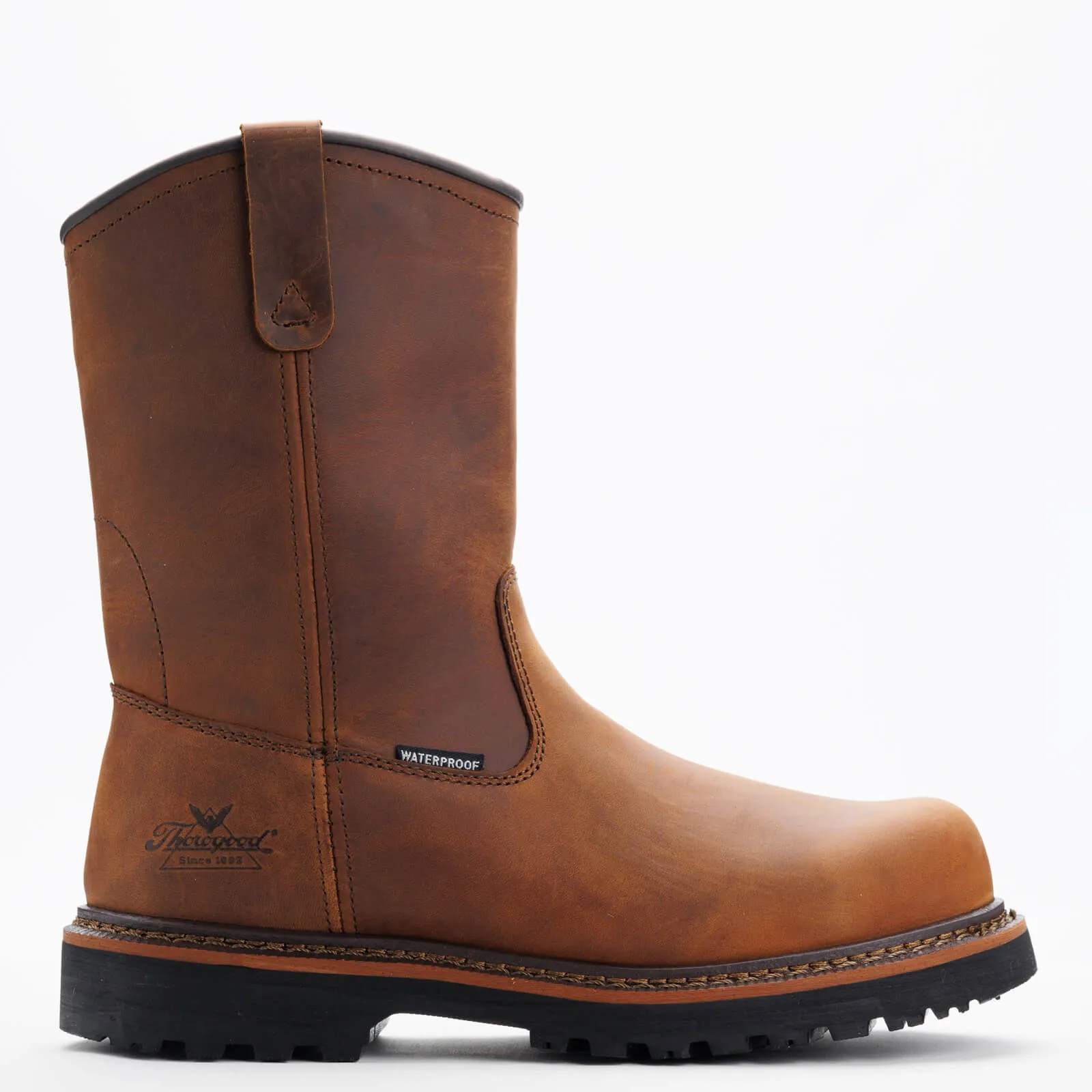 Thorogood Men's 11" V-Series Waterproof Wellington Crazy Horse Round Comp Safety Toe Work Boot