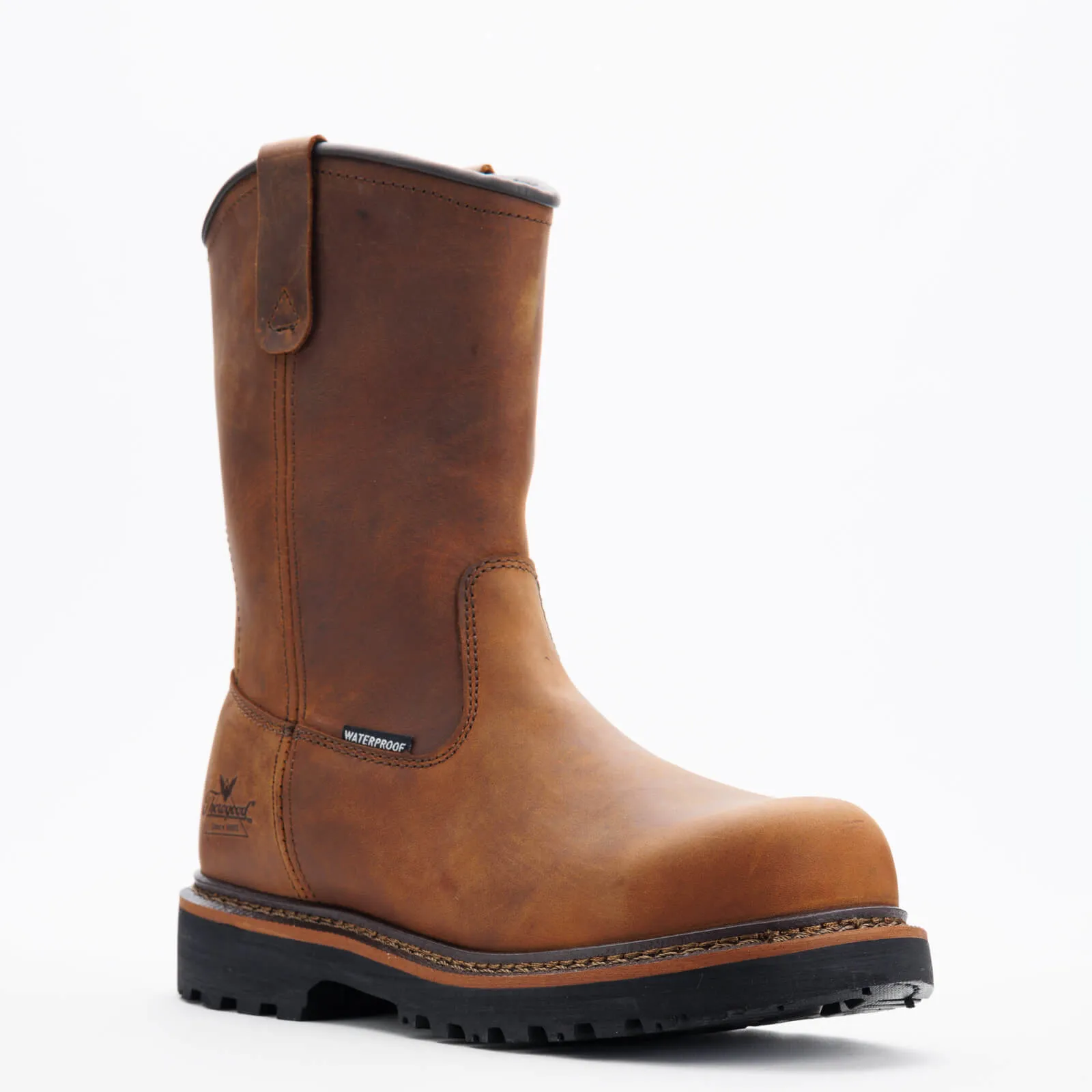 Thorogood Men's 11" V-Series Waterproof Wellington Crazy Horse Round Comp Safety Toe Work Boot