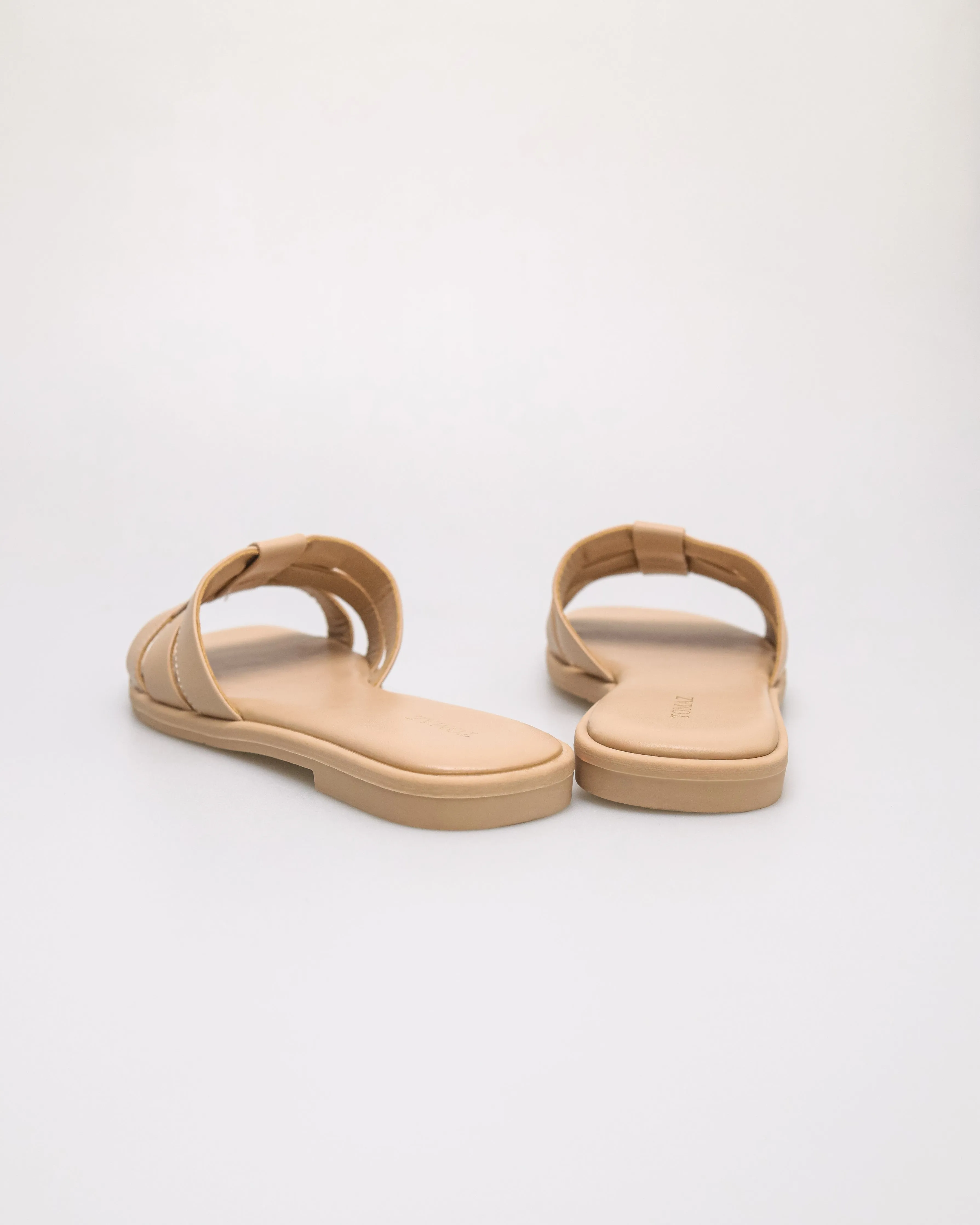 Tomaz YX224 Ladies Petite Weave Flats (Beige)