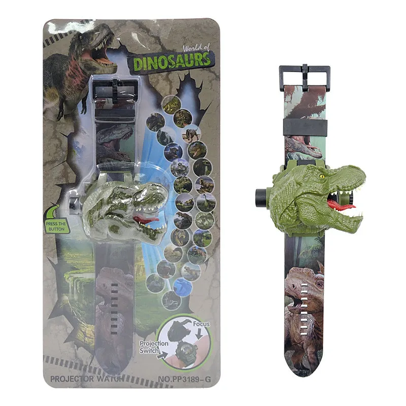 Tyrannosaurus 3D Flip Electronic Dinosaur Projection Watch 24 Patterns Children Boy