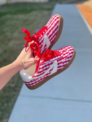 Voyage Sneaker- Red Gingham
