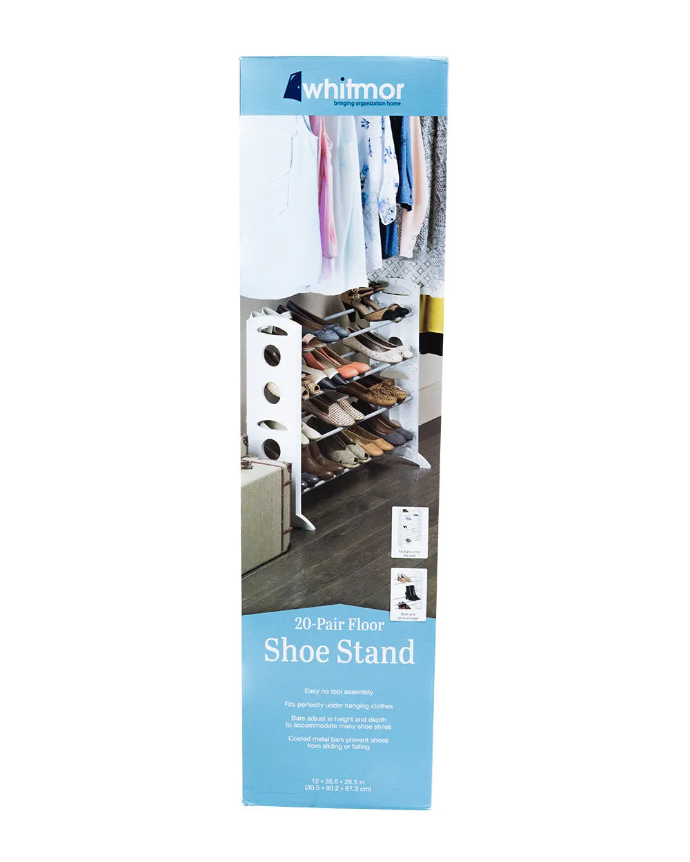 Whitmor White Stand 20 Pair Floor Shoe Rack