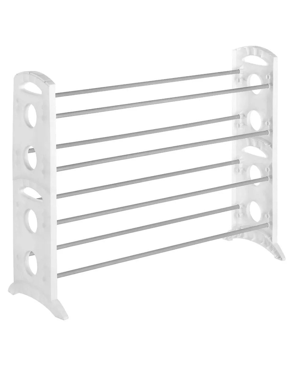 Whitmor White Stand 20 Pair Floor Shoe Rack