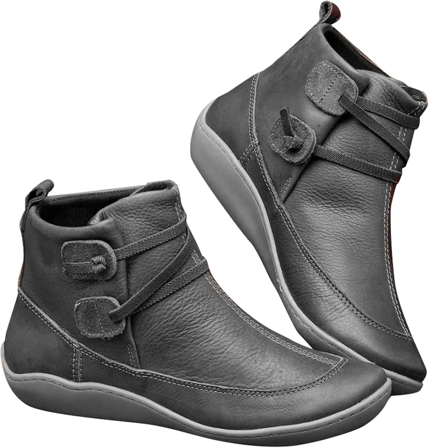 Women's Ankle Boots & Booties Womens Black Booties Low Heel Women's Slip On Boots Work Boot Shoe Laces Men Lightweight Cute Round Toe Closed Toe Wide Fit Available