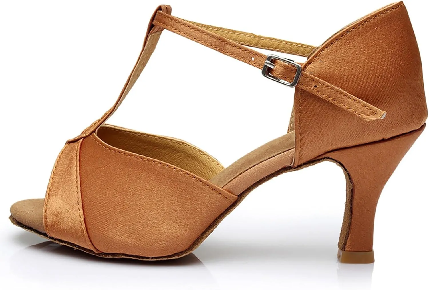 Women's Latin Dance Shoes Ballroom Performance Practice Dancing Shoes High Heels Women Slide Sandals Memory Foam